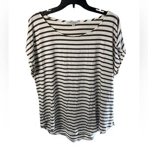 Green Envelope Women’s Short Sleeve Striped Rayon/ Spandex Blend Top